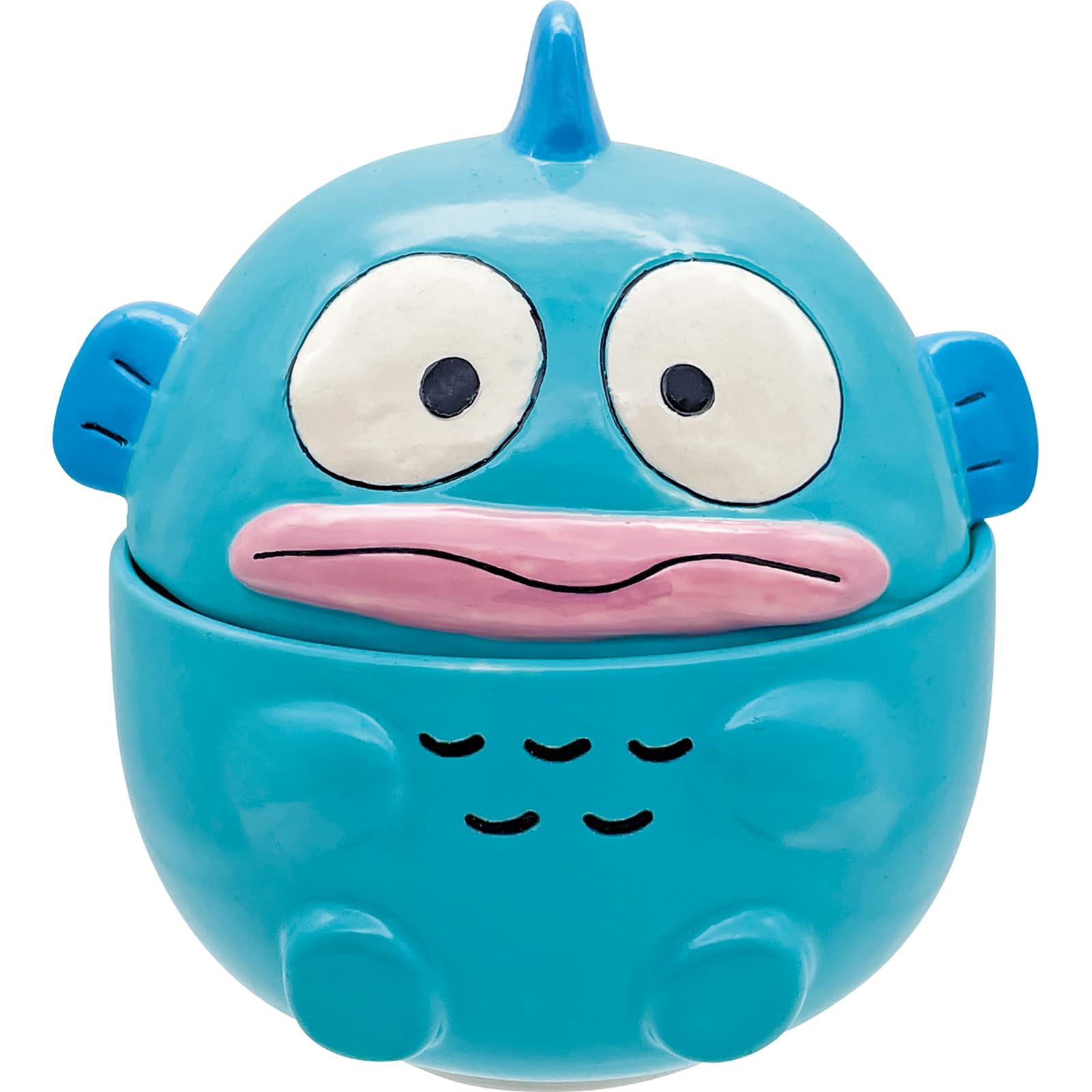 

Sanrio Hangyodon Rice Bowl with Lid, Approximately 13 x 13cm Diameter, Green, SAN4659, Tableware, Hangyodon Merchandise, Birthday Gift