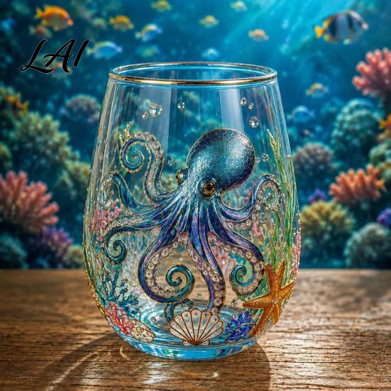 Glass Tea Cup For Loose Leaves Sea Turtle Tumbler Ocean Theme Drinking