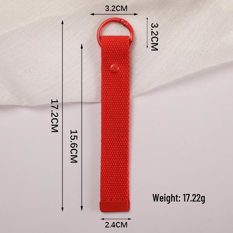 Personalized Pure Cotton Canvas Belt Keychain with Contrast Colors – Handmade INS Style