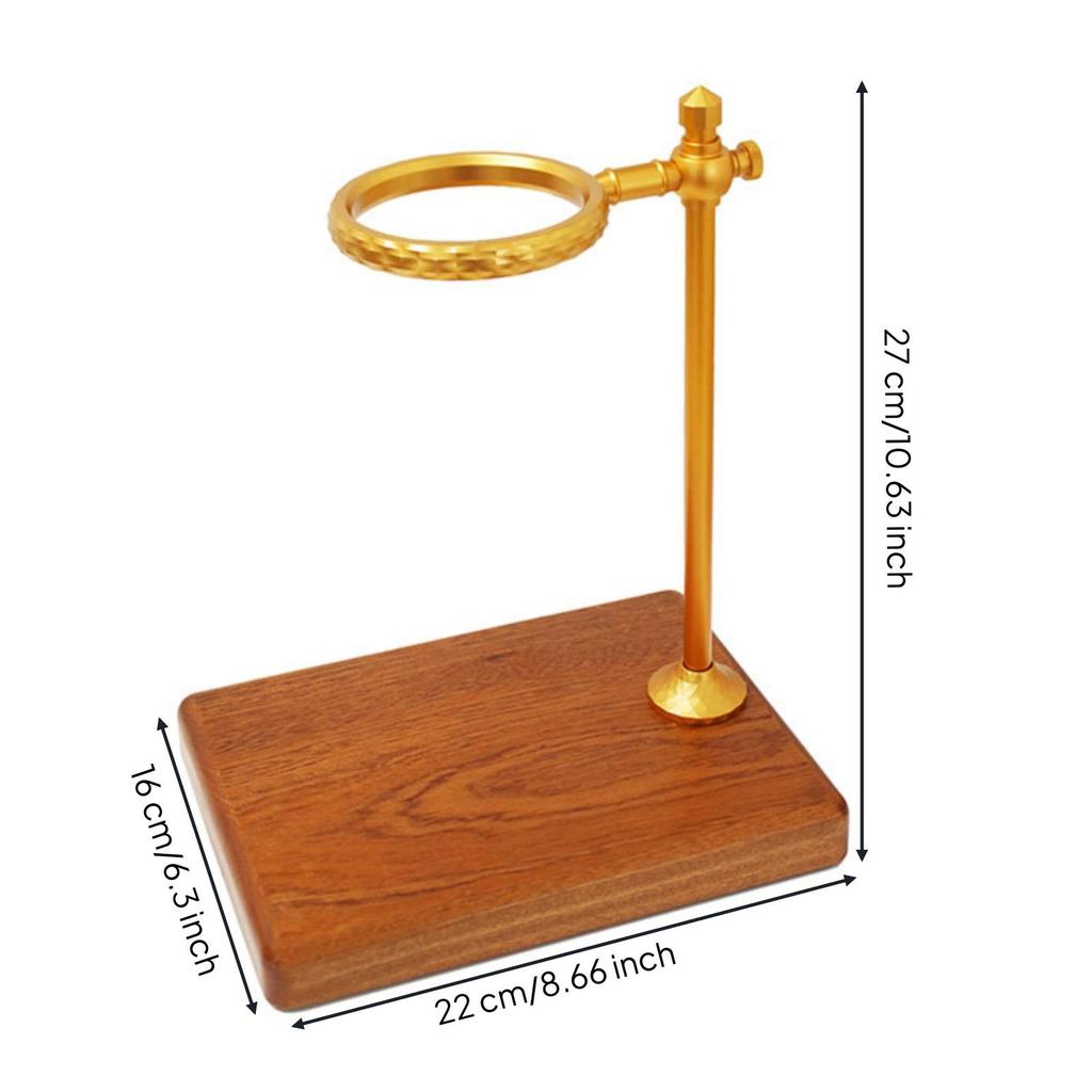 Manual Coffee Dripper Stand Solid Wood Colored Metal Wooden Holder