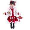 Girls' Winter New Year Hanfu: Fleece-lined Chinese Style Tang Suit for Toddlers and Children.