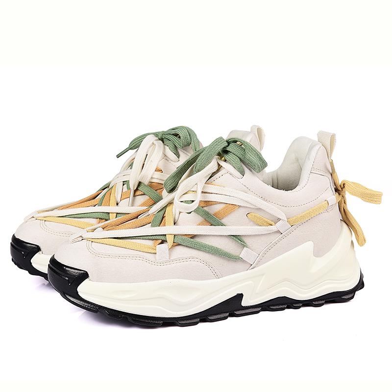 новая мода толстая подошва увеличивает повседневную мужскую обувь нескользящая студенческая спортивная обувь на открытом воздухе повседневная обувь на шнуровке 39 5523₽