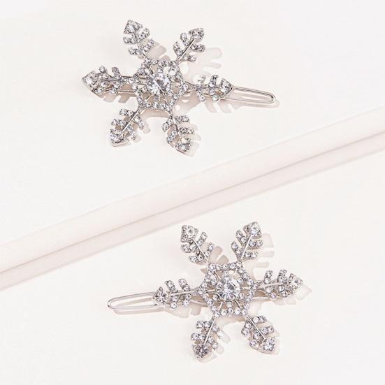 Hair Clip Stylish Hairpin Sparkling Snowflake Design Women Girls Daily Wear Hair Clamp Weddings Christmas Ornaments