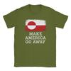 Oversized T Shirt Summer Make America Go Away Leisure TShirts Greenland Flag Cotton Tshirt for Men Y2K Short Sleeve Clothing
