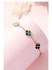 Elegant Four-Leaf Clover Bracelet: Natural Agate & Mother-of-Pearl – Perfect Valentine's or Birthday Gift for Her