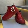 New breathable and comfortable high-top comfortable and wear-resistant leather surface solid color lightweight casual board shoes