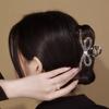 Women Hair Grip Bow Shape Shiny Rhienstone Hollow Out Strong Claw Anti-slip Hair Organization Decoration Exquisite Lady Hair Clamp Hair Claw