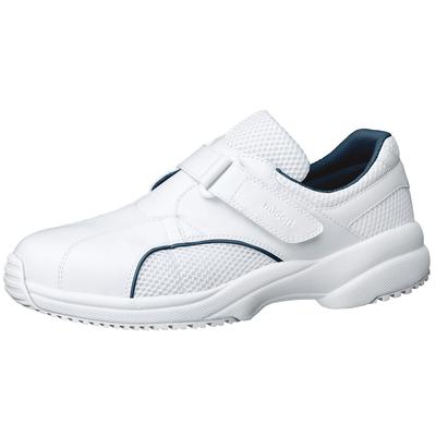 Sapatos de Enfermagem Midori Anzen, Tênis Tipo Velcro, Segurança para Cuidados CSS01 N, Azul Marinho, Tamanho 26 cm, 3E