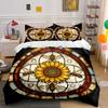 Sunflower Bee Design Decor Set Soft Comfortable Duvet Cover Bedding Set Included 1*Duvet Cover & 2*Pillowcases, Gift