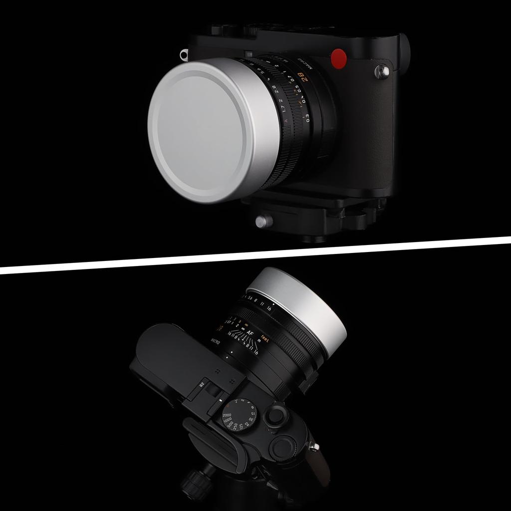 Haoge Metal Front Lens Cap Cover for Leica Q3, Q3, Q2, Q Type 116, Q Type 116, Silver Digital Camera Accessories