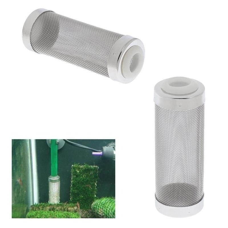 1PCS Edelstahl Filter für Aquarium Garnelen Zylinder Aquarium Filter für Fisch Tank Net Mesh Acce