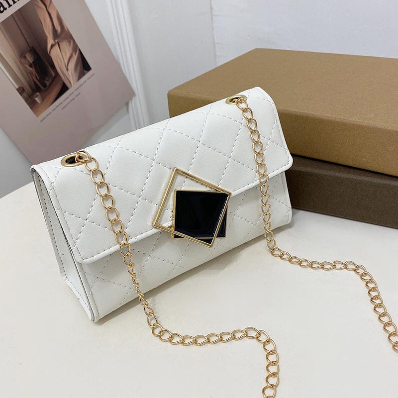Diamond Embroidered Grid One Shoulder Bag for Women  Small Square Bag  Casual Crossbody Bag  High-end Feeling  New Fashion