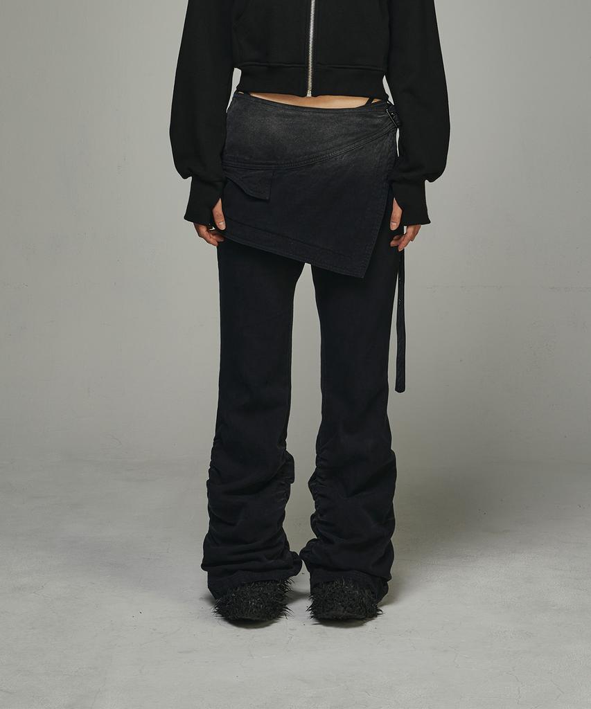 BLR Dyed Eyelet Belt Skirt Shirring Pants