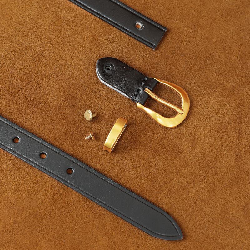 Genuine leather belt - korean style trendy top grain cowhide jeans belt