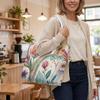 Boho Rainbow Floral Tote Bag Trendy Casual Women's Handbag for Daily Use