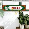 2D FLAT, 1pc Retro Metal Sign, Bathroom Use, Wall-mounted Aluminum Decorative Sign, 3.9x15.7 Inches, Classic Design with Male and Female Silhouettes