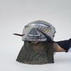Medieval Hounskull Helmet Pig Face Bascinet with Chainmail Knight Costume Armor