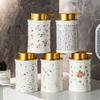 320ml Ceramic Rose Lotion Bottle Bathroom Hand Sanitizer Shampoo Makeup Remover Water Foam Bottle Bathroom Soap Liquid Container
