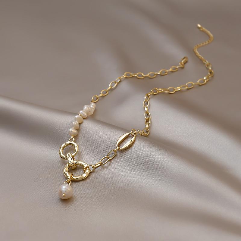 Нишевое Винтажное Барочное Ожерелье из Натурального Жемчуга 2025 Новая Цепочка на Ключицы Цепочка для Свитера