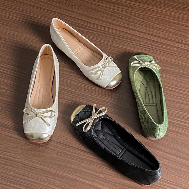 Весна/Осень Новые квадратные носки на квадратном каблуке Модные лоферы с бантом Удобная — фото 5