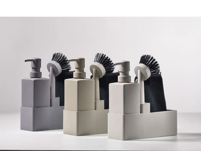 Set de Vaisselle - Zone Denmark - 15238 - 4 pièces - Céramique - Gris Chaud - 19 x 6 x 20,5 cm