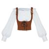 Vest, Suede Vest, Fungus Edge, One-word Collar, Long Sleeves, Halloween Cosplay Costume