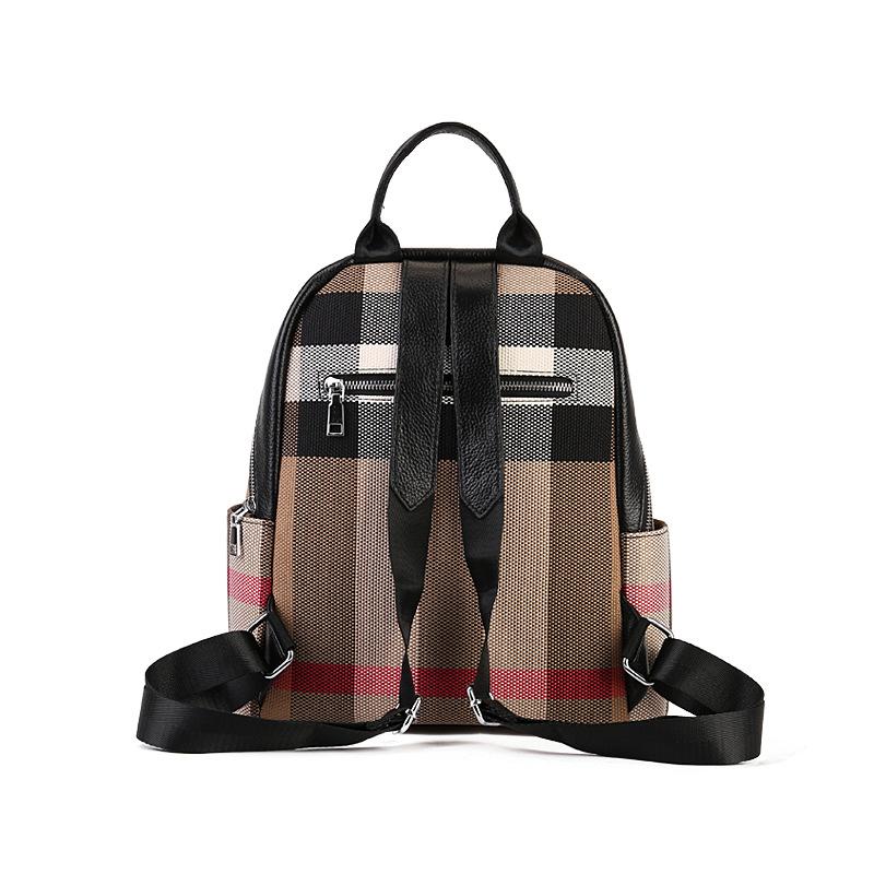 Canvas Light Luxury Bag Head Layer Cowhide Backpack Large Capacity Unisex Casual Backpack