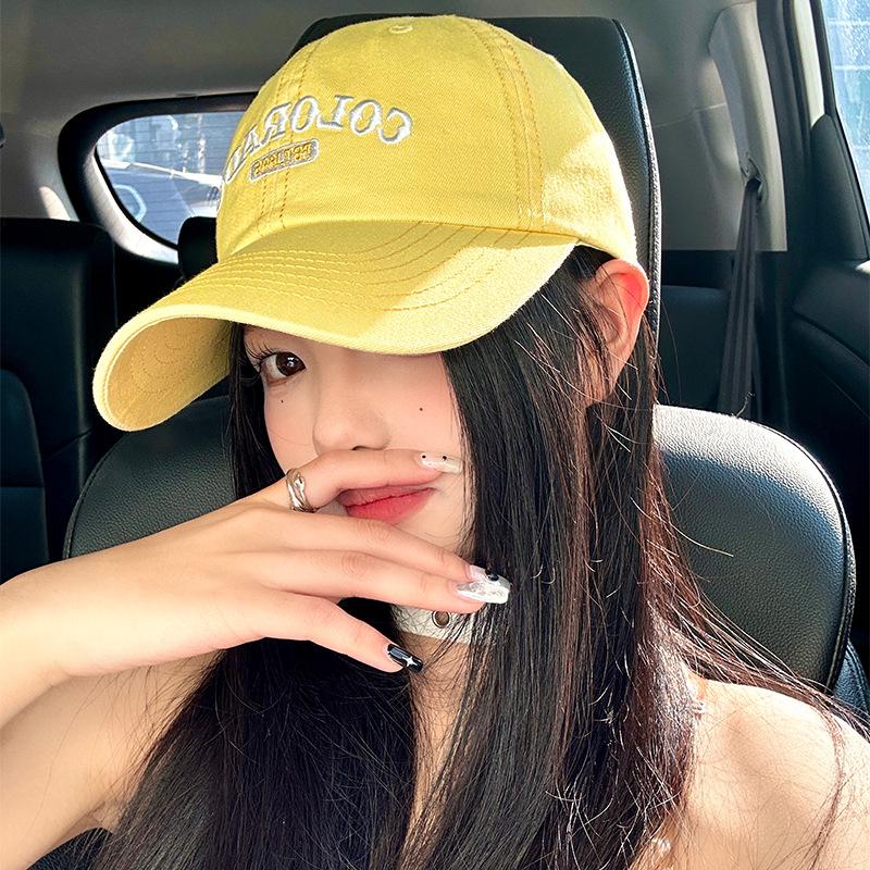 Embroidered Colcrado Letter Wide Brim Baseball Cap For Women Protection Sun