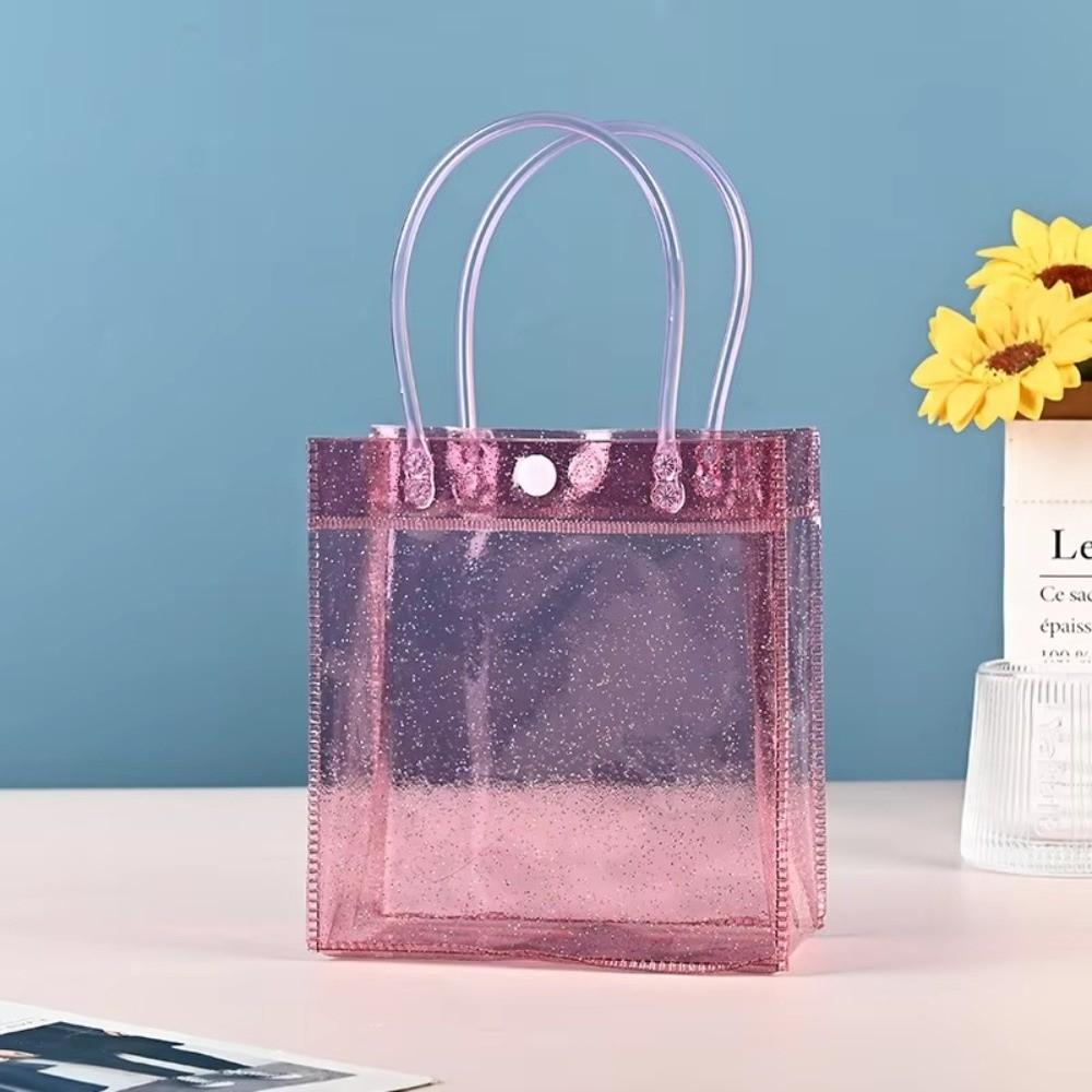 Clear PVC Handbag Mini Gift Packaging Bag Cute Tote Bag Pink