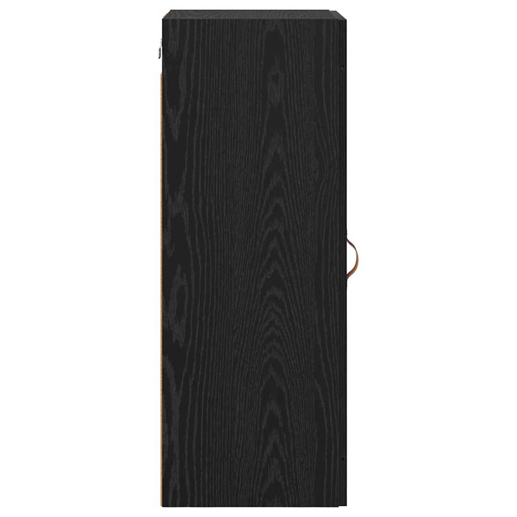 Wall Mounted Cabinet Black Oak Effect 34.5 x 34 x 90 cm