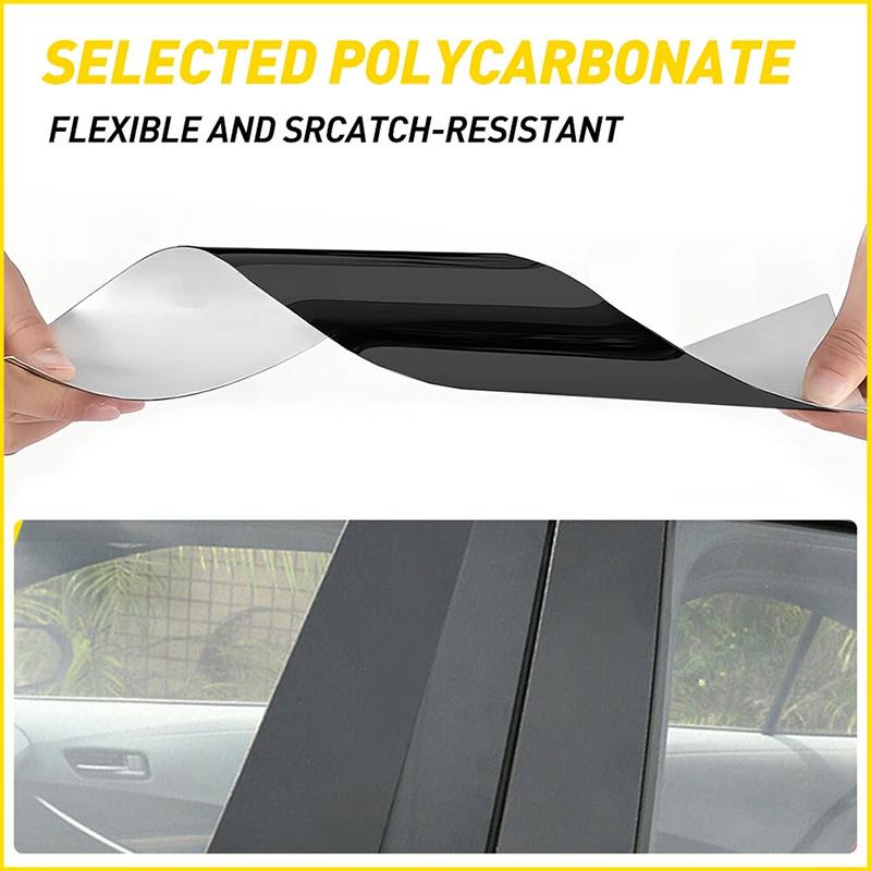 6pcs/set Car Window Center Pillar Film Trim Cover B C Posts Sticker Column Car Accessorie For Honda Fit/Jazz 2021-2022 BC Column Decal Panel