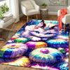 1pc Colorful Fantasy Cat Design Indoor Area Rug - Soft, Anti-Slip, and Durable Gaming Room Decor for Bedroom