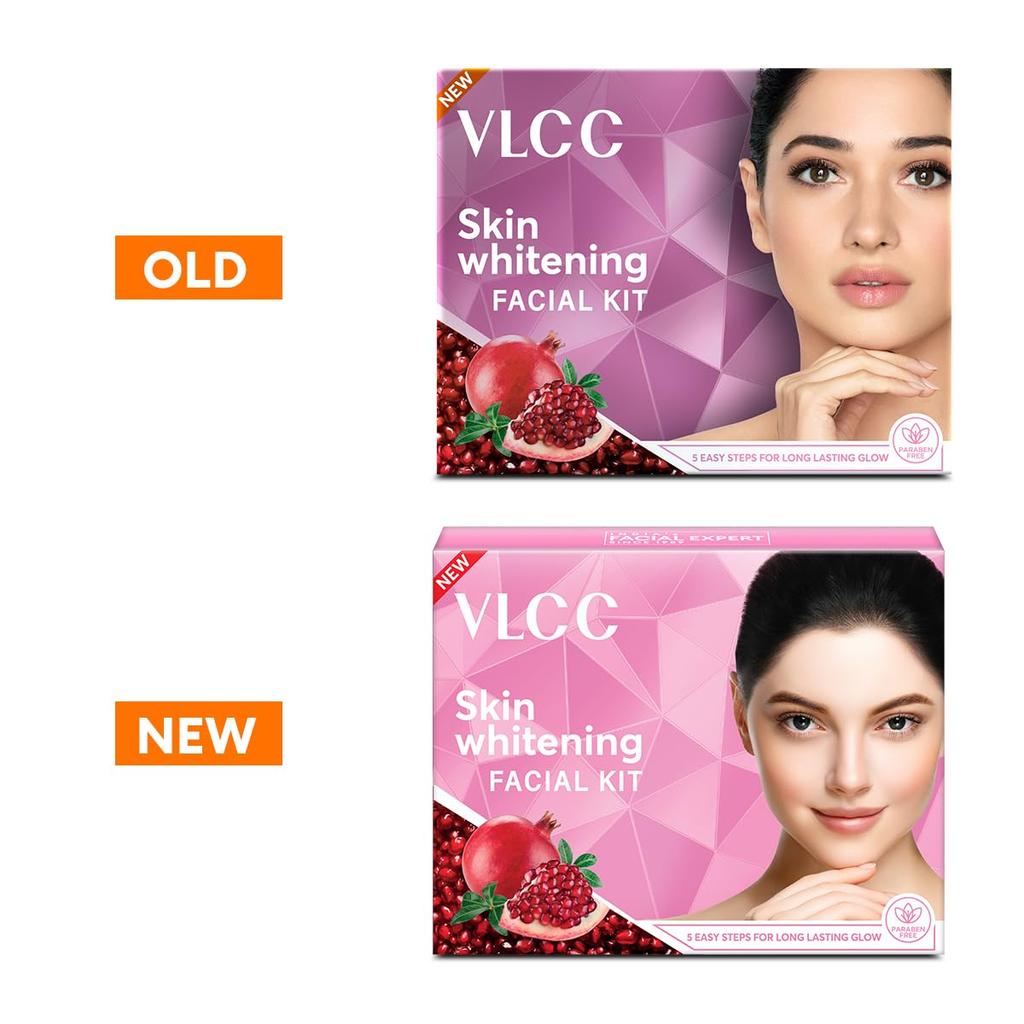 VLCC Skin Whitening Facial Kit 75g Pack of 3 for Brightening, Exfoliating and Even Complexion