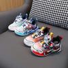 Rotating Buckle Boys' Lightweight Sports Shoes with Lights, Children's Running Shoes, New Spring and Autumn Mesh Breathable Basketball Shoes