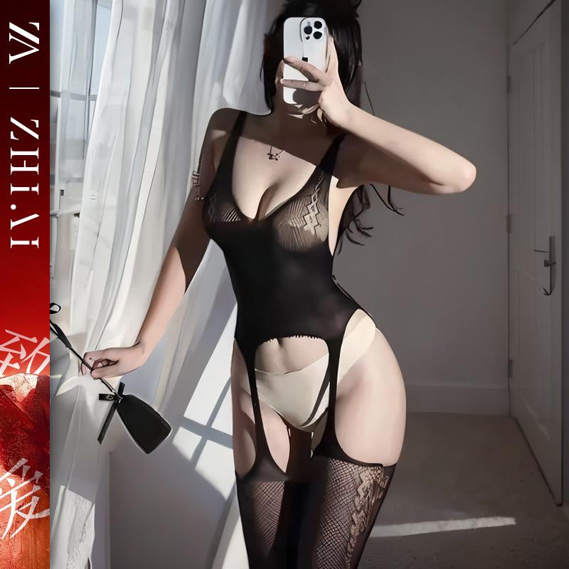 Sex Underwear Free Sexy Net Clothes One-piece Perspective Clothes Pure Desire Hollow Open Net Socks Temptation Flirting Suit
