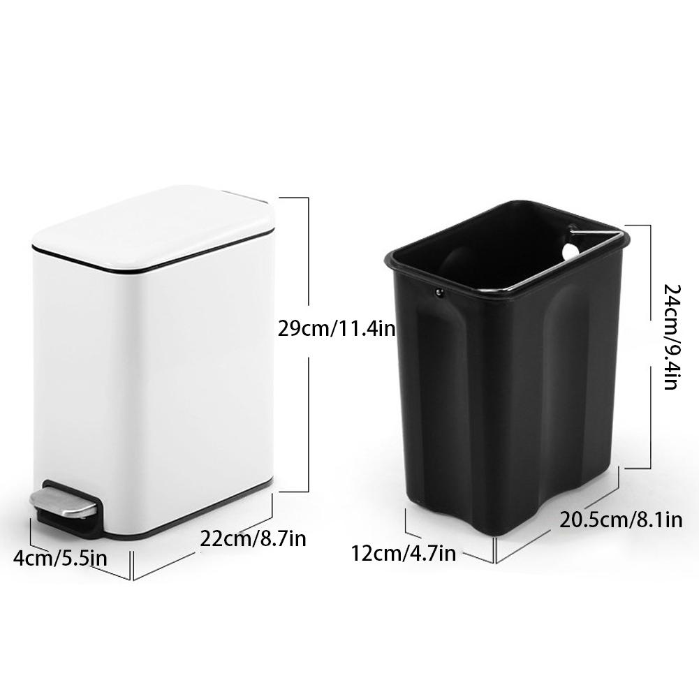 Yetier Trash Can,3L//5L Bathroom Kitchen Garbage Bin Bamboo Flip Step Trash Can with Wood Lid