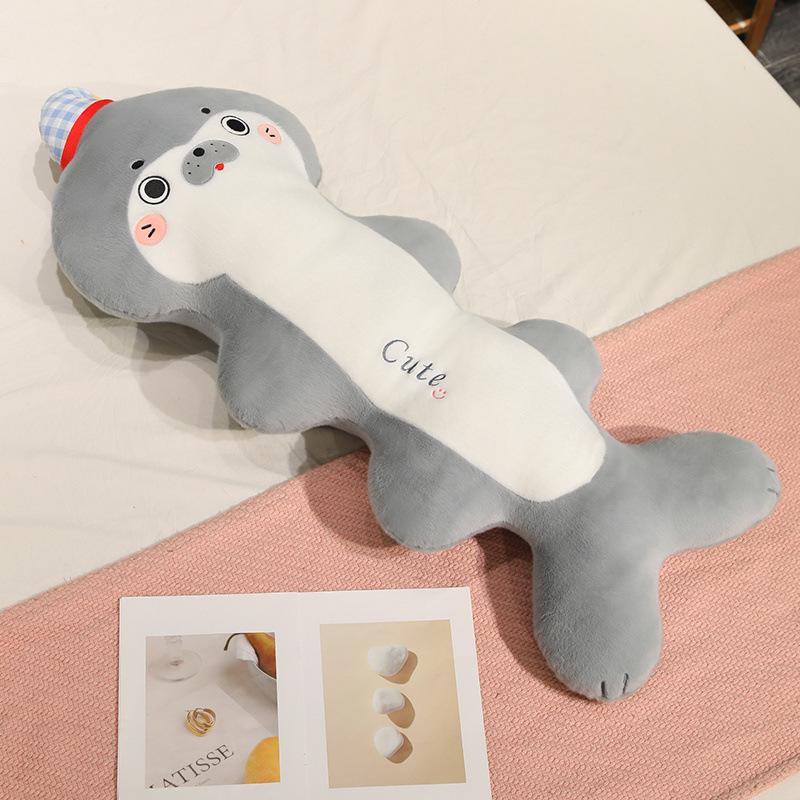 Seal Fishbone Plush Pillow - Cute Bedtime Companion for Boys & Girls