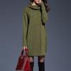 Womens Elegant Stretchy Long Sleeve Turtleneck Sweatshirt Short Dress