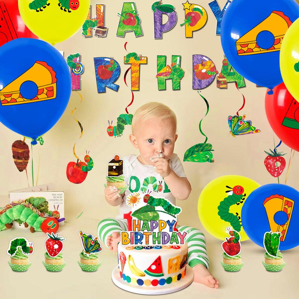Die sehr hungrige Raupe Partyzubehör,Hungrige Raupe Geburtstagsdekorationen&Geschirr-Hungrige Raupe Party Teller etc Dekorationen