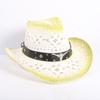 Popular European and American Fashion Hollow Woven Hat Straw Hat Men's and Women's Classic Outdoor Western Denim Straw Hat