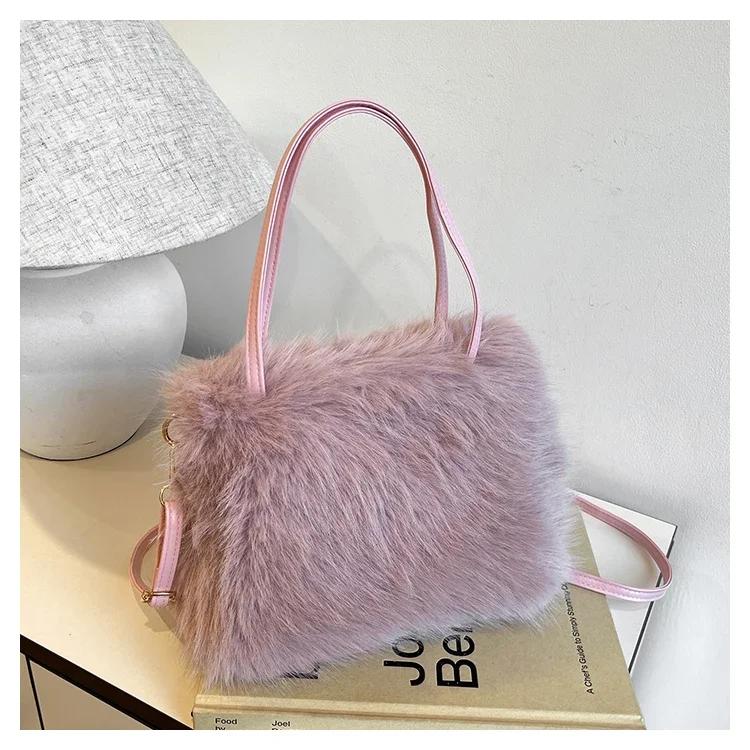 Velvet Fur Women's Shoulder Bag Versatile Crossbody Bag High-quality Bucket Bag Portable