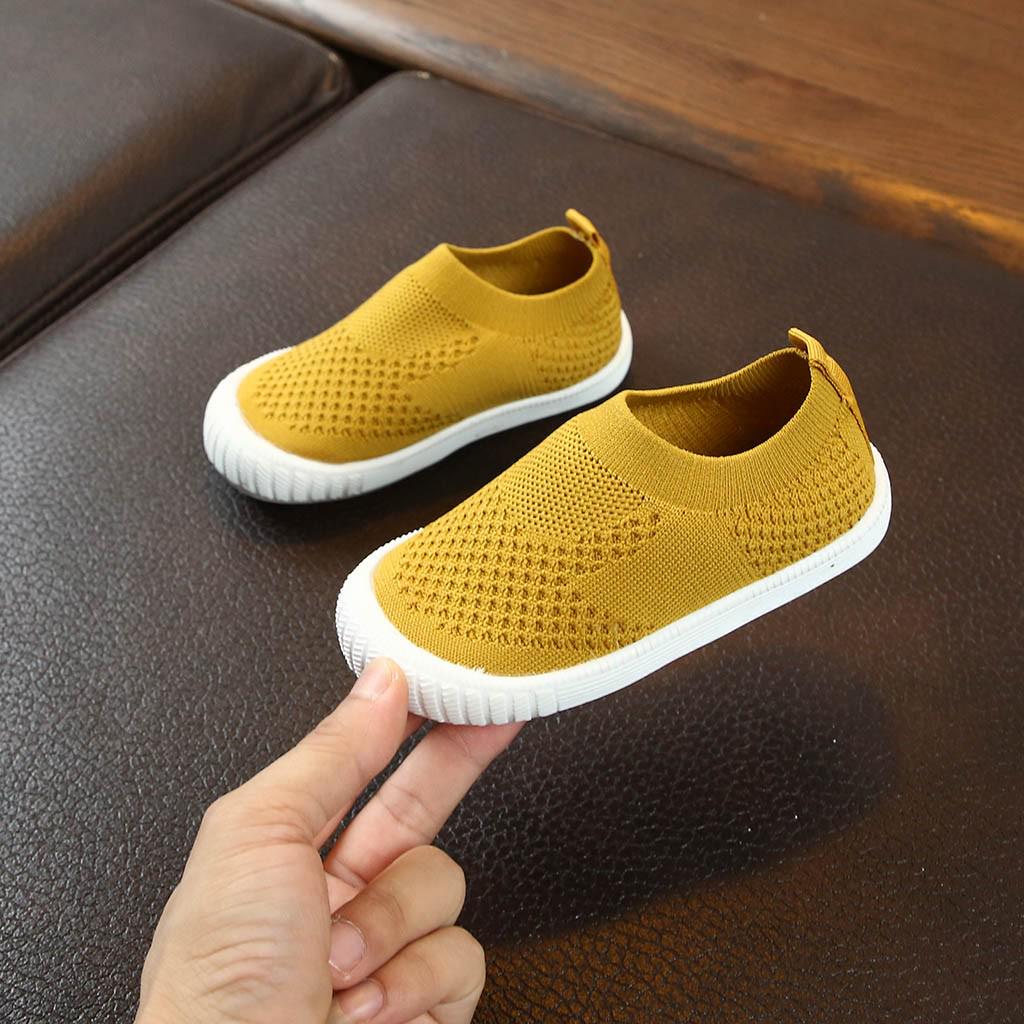 

Детская спортивная повседневная обувь для бега с твердой сеткой для маленьких девочек и мальчиков 30 жёлтый