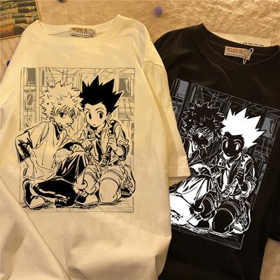 Camiseta Y2k para mujer, Tops Kawaii Hunter X Hunter, camiseta Killua Zoldyck, camiseta ajustada con cuello redondo, camiseta de Manga de Anime suave, ropa