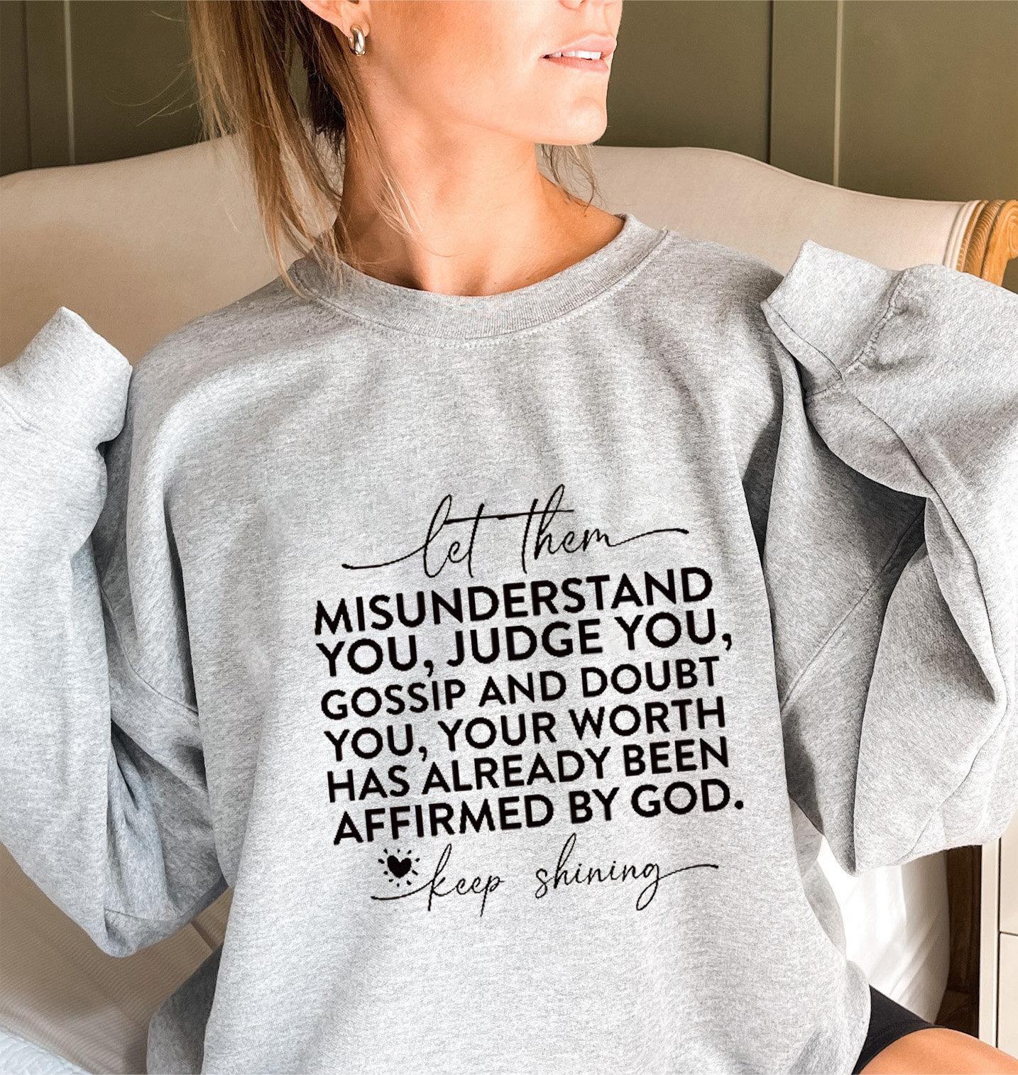 

Женский свитшот с длинным рукавом и принтом букв - европейский и американский стиль S светло-серый