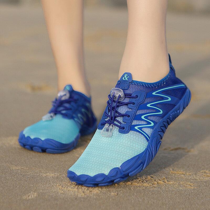 Quick Dry Aqua Shoes For Men Women Breathable Mesh Water Shoes Unisex Light Non Slip Beach Wading Sneakers For Swimming Surfing
