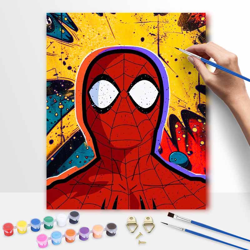 SpiderMan Oil Painting Art Hobby Cultivating Gifts Home Decoration, Vintage Comic Art for Fans 20x30cm