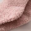 Color Sweet Girls Love Embroidery Coral Fleece Socks Female Hosiery Cute Floor Socks Mid-tube Socks