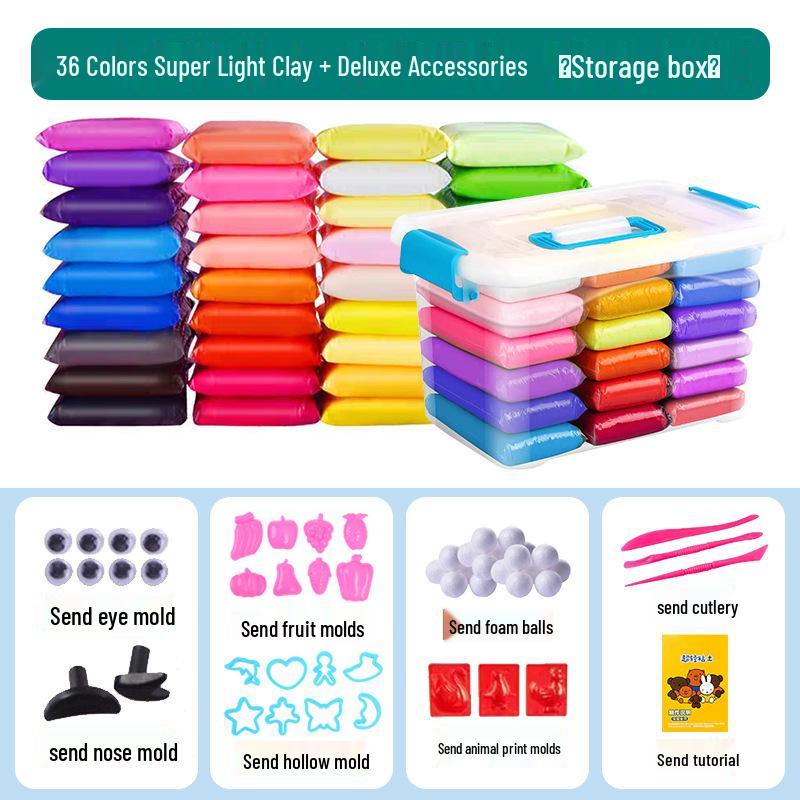 36 Colors Super Light Play Dough & 24 Colors Space Clay - DIY Modeling Clay Toys for Kids