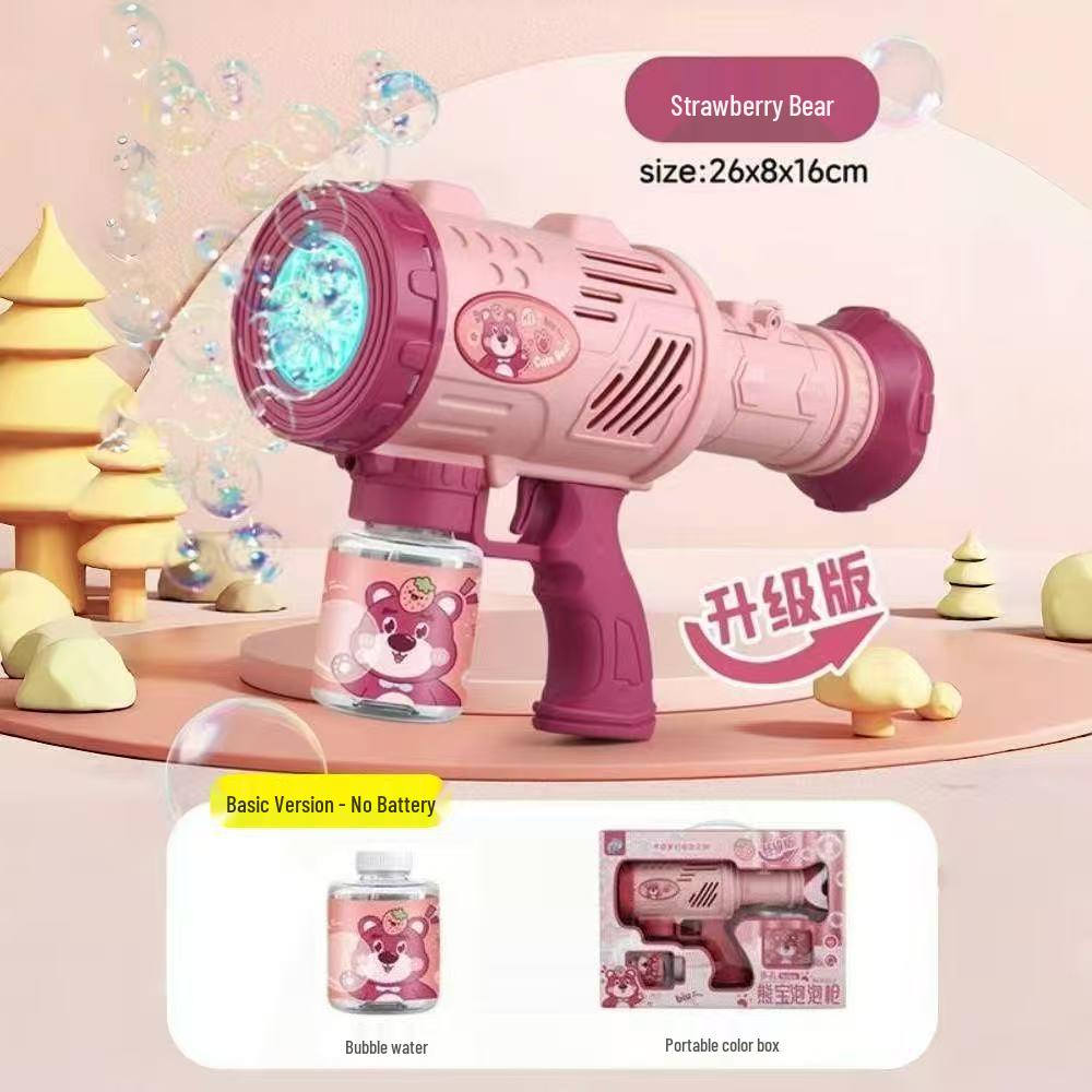 Automatic Electric Bubble Gun for Kids - Multi-Hole Rocket Launcher Toy for Outdoor Fun