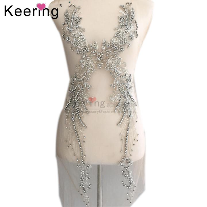 Fashion Handmade Rhinestone Crystal Beads for Dress Decoration WDP-015 78*32 cm